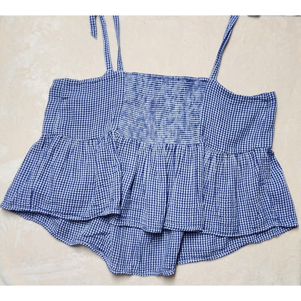 Old NavyCrop Top Womens 4X Boho 24Wx20L  Square Neck Blue Stretch Denim